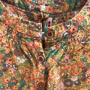 Bonpoint floral, long sleeve blouse with buttons